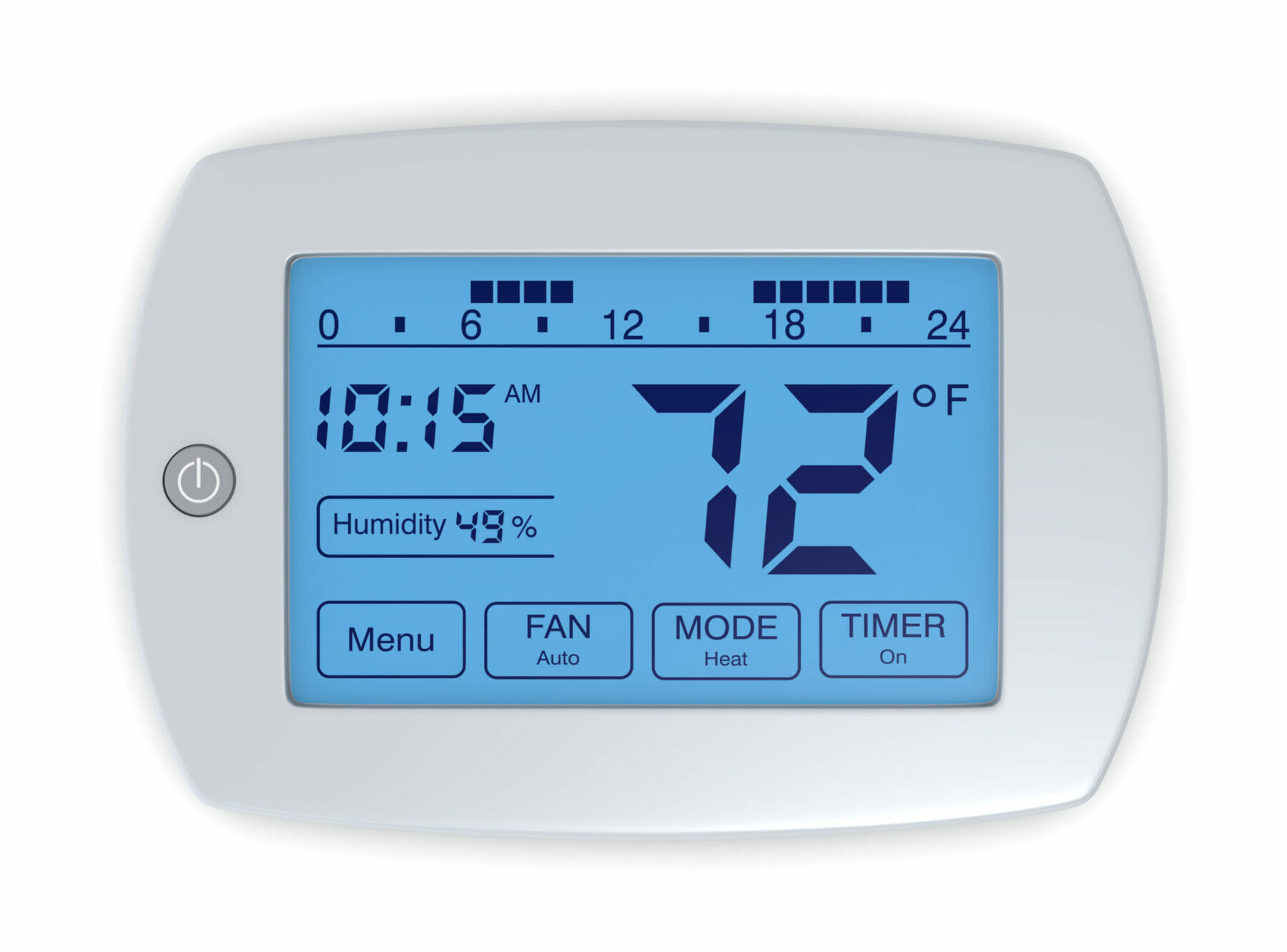 Close up of a digital thermostat